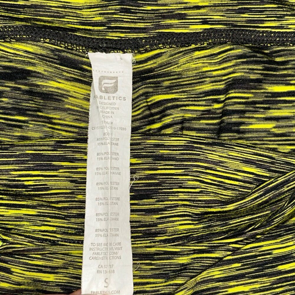 Fabletics Define PowerHold Mid-Rise Capri Neon Stripe Size Small - Picture 10 of 10